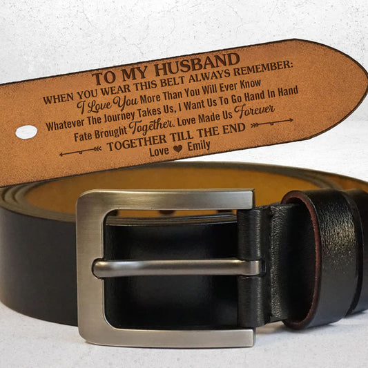 Together Till The End - Personalized Engraved Leather Belt