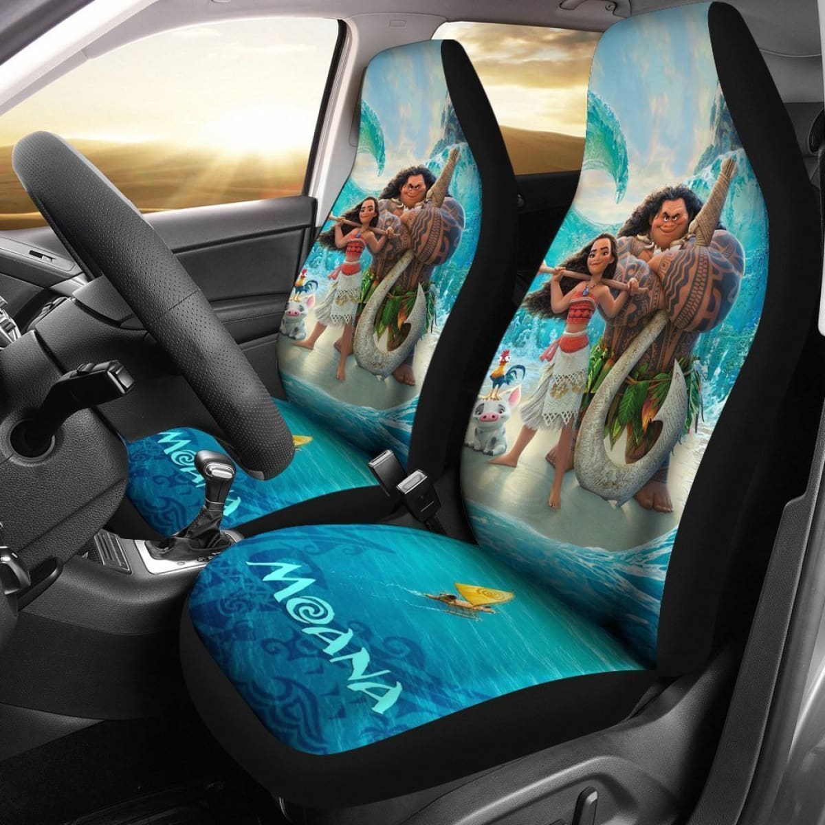 Moana And Maui Car Seat Covers Gift Idea For Fan Universal Fit 194801