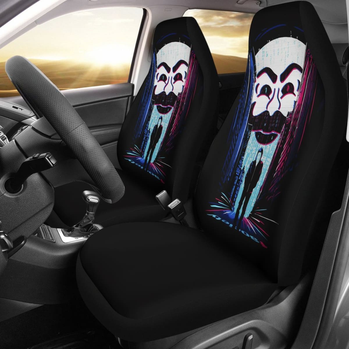 Money Heist Art Car Seat Covers La Casa De Papel Movie H051520 Universal Fit 072323