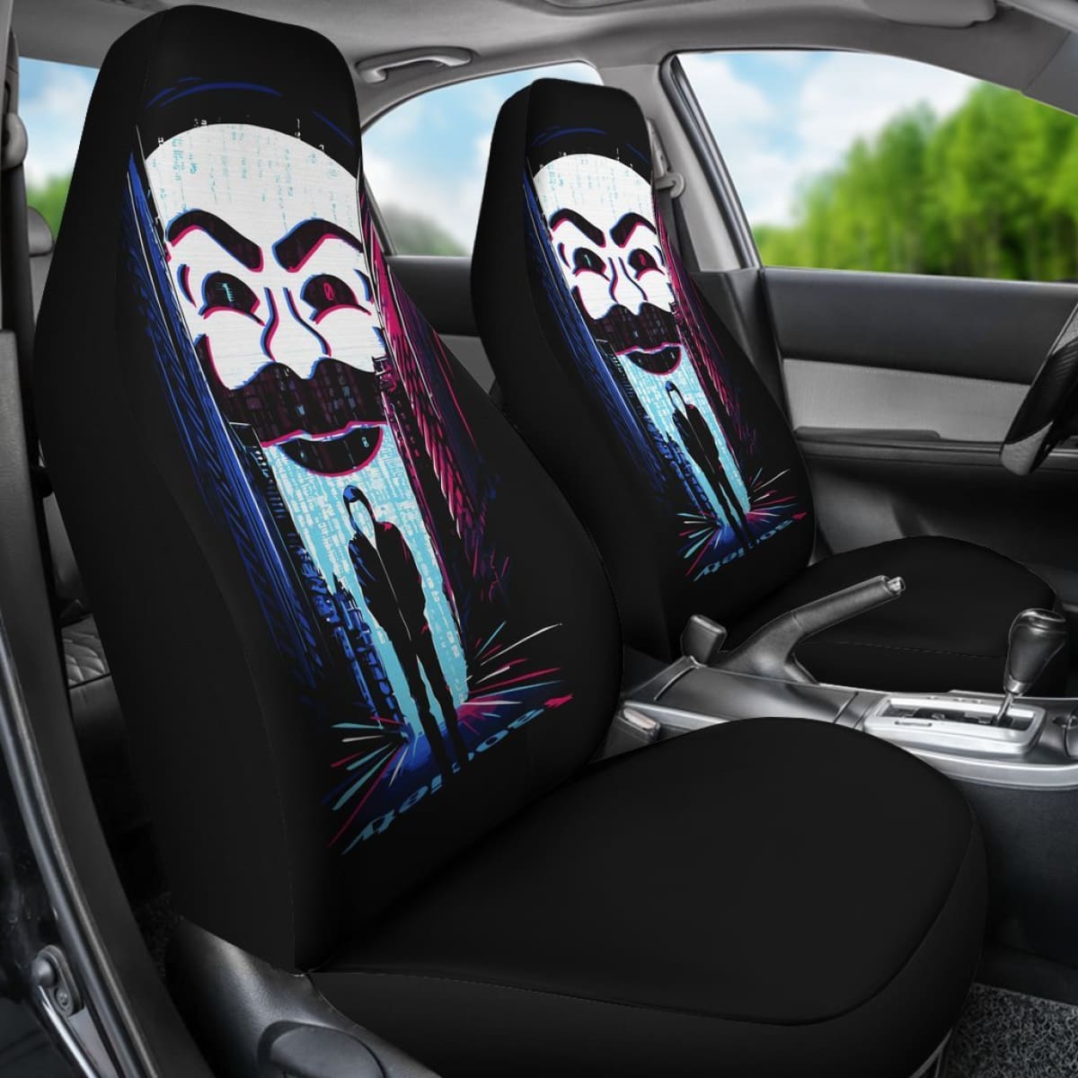 Money Heist Art Car Seat Covers La Casa De Papel Movie H051520 Universal Fit 072323