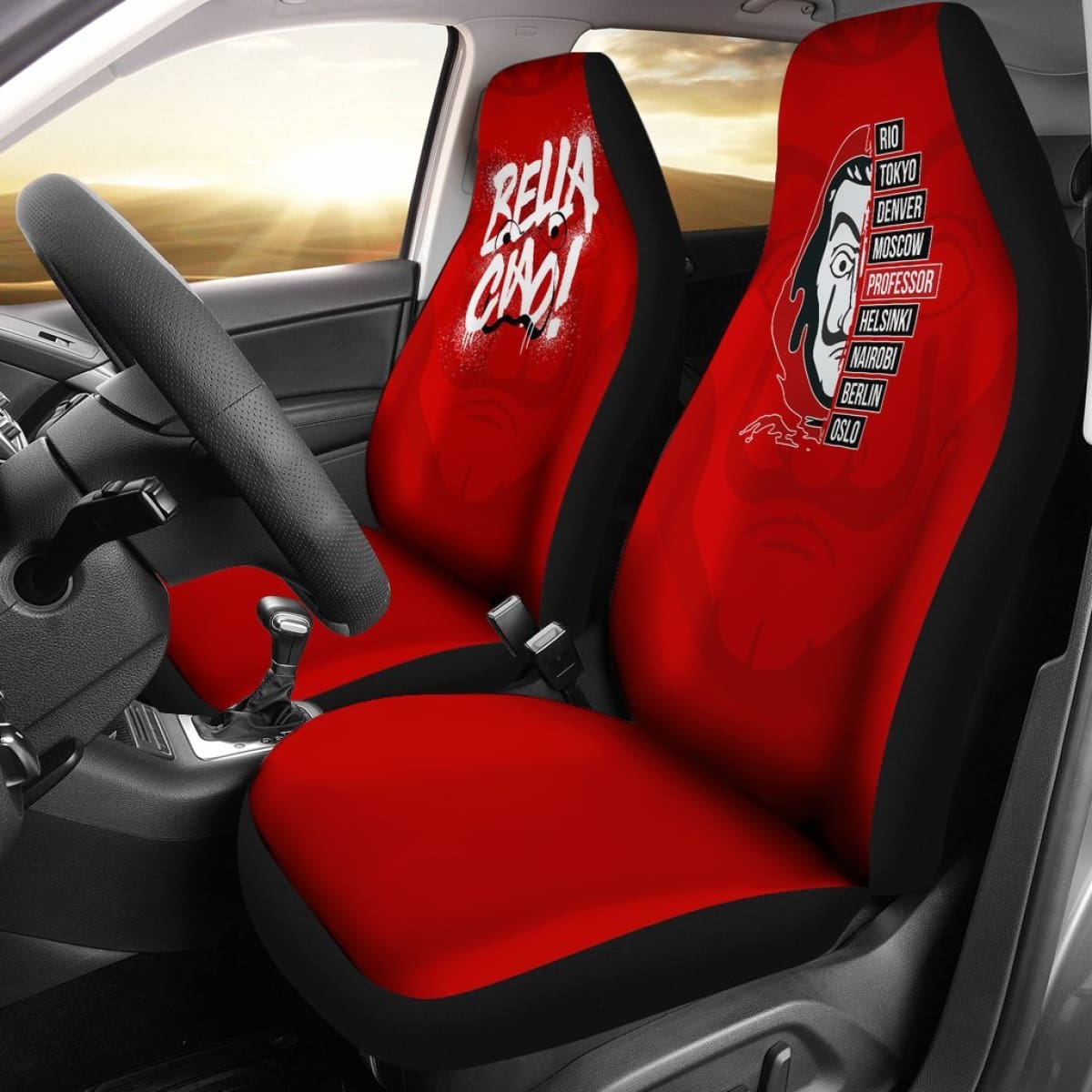 Money Heist Car Seat Covers - La Casa De Papel (Set Of Two) Universal Fit 215521