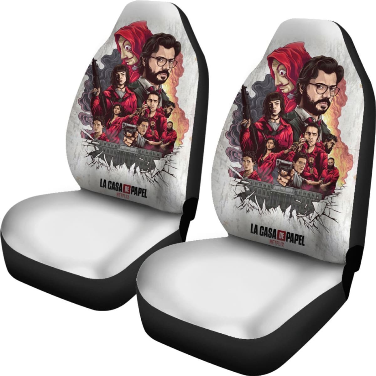 Money Heist Face Seat Covers 1 Amazing Best Gift Ideas 2020 Universal Fit 090505