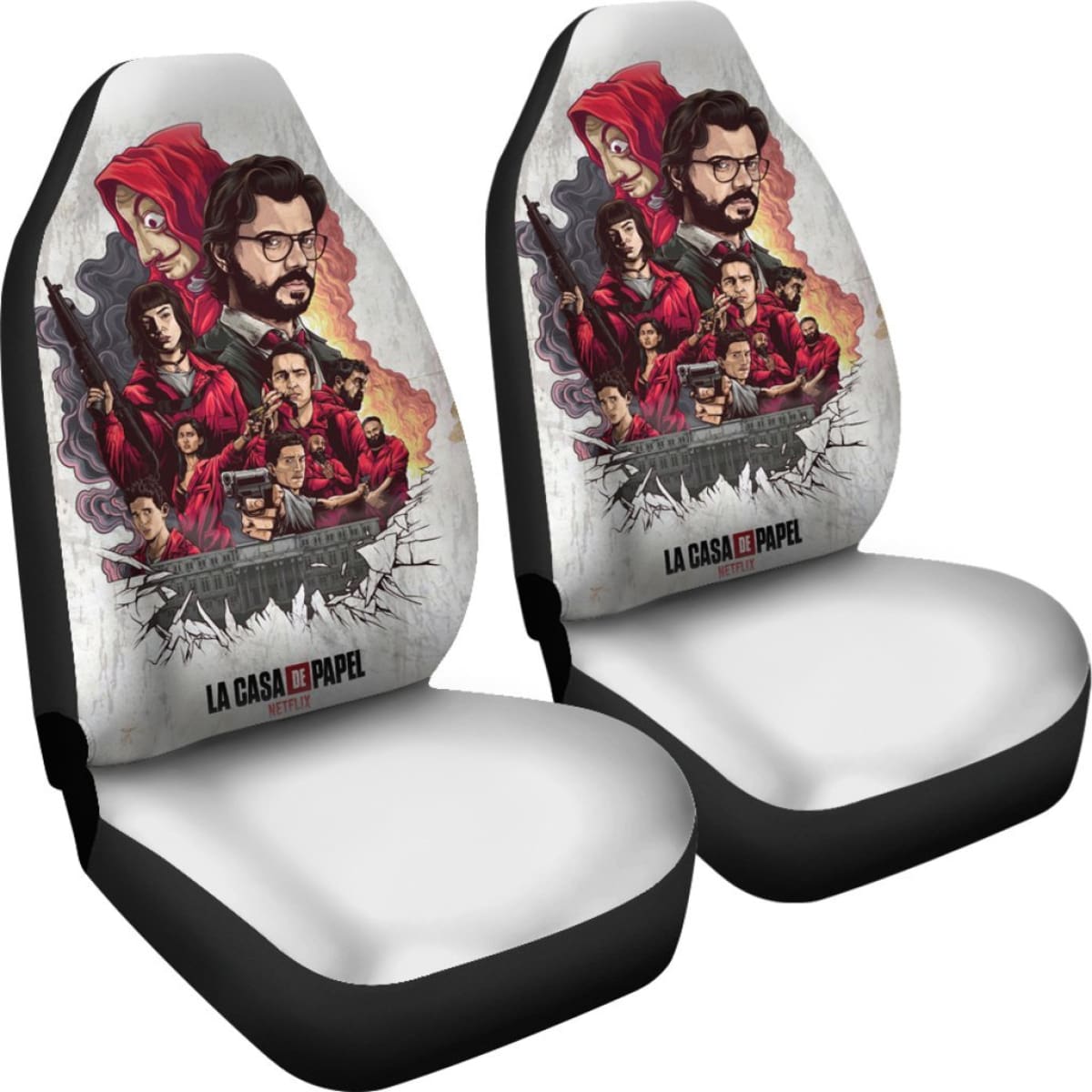 Money Heist Face Seat Covers 1 Amazing Best Gift Ideas 2020 Universal Fit 090505