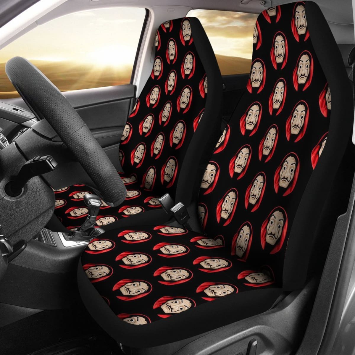 Money Heist Heads Team Seat Covers Amazing Best Gift Ideas 2020 Universal Fit 090505