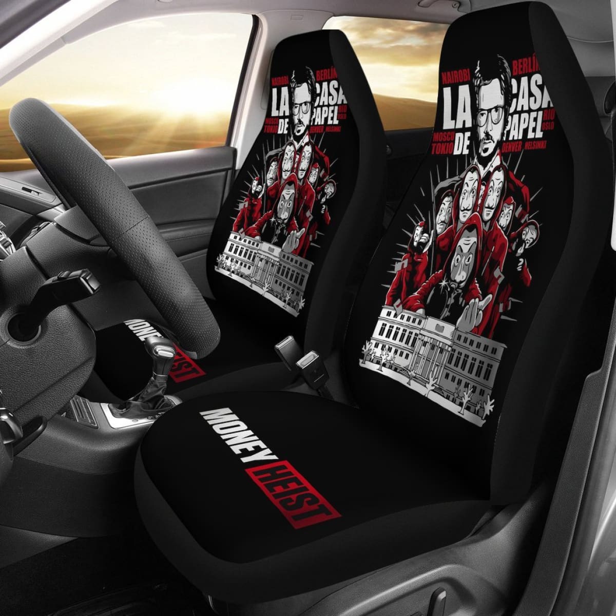 Money Heist La Casa De Papel Car Seat Covers Movie H051520 Universal Fit 072323