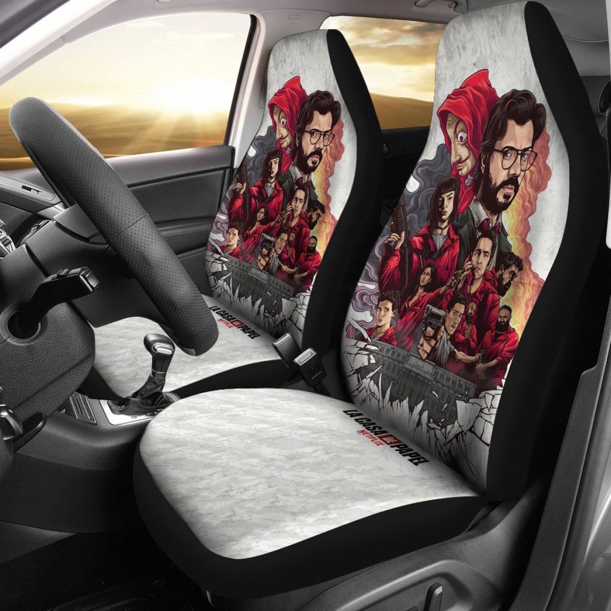 Money Heist Team Seat Covers Amazing Best Gift Ideas 2020 Universal Fit 090505