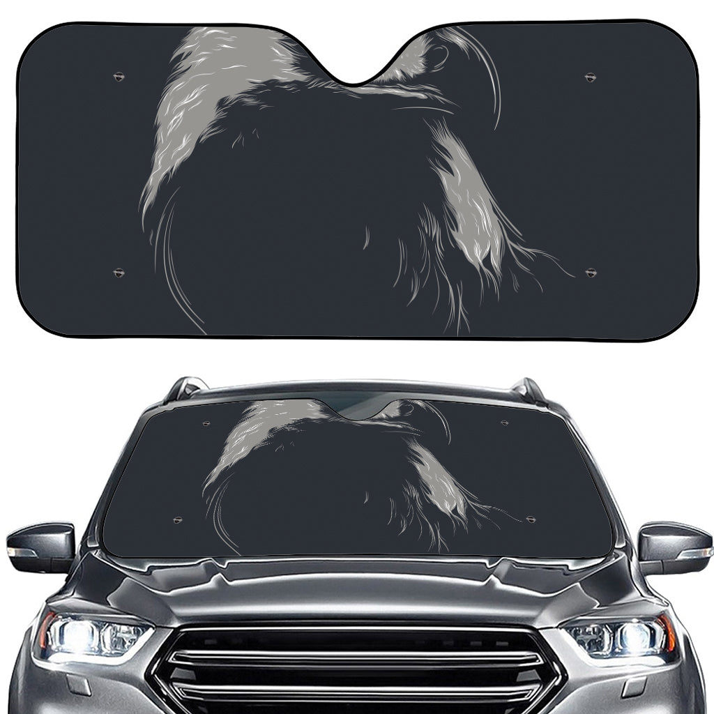 Monochrome Eagle Print Car Windshield Sun Shade