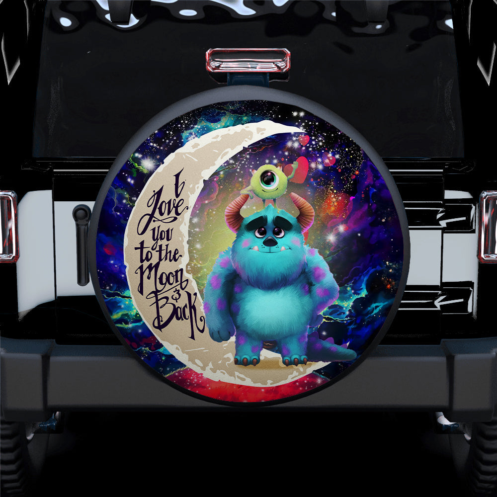 Monster Inc Sully And Mike Love You To The Moon Galaxy Car Spare Tire Cover