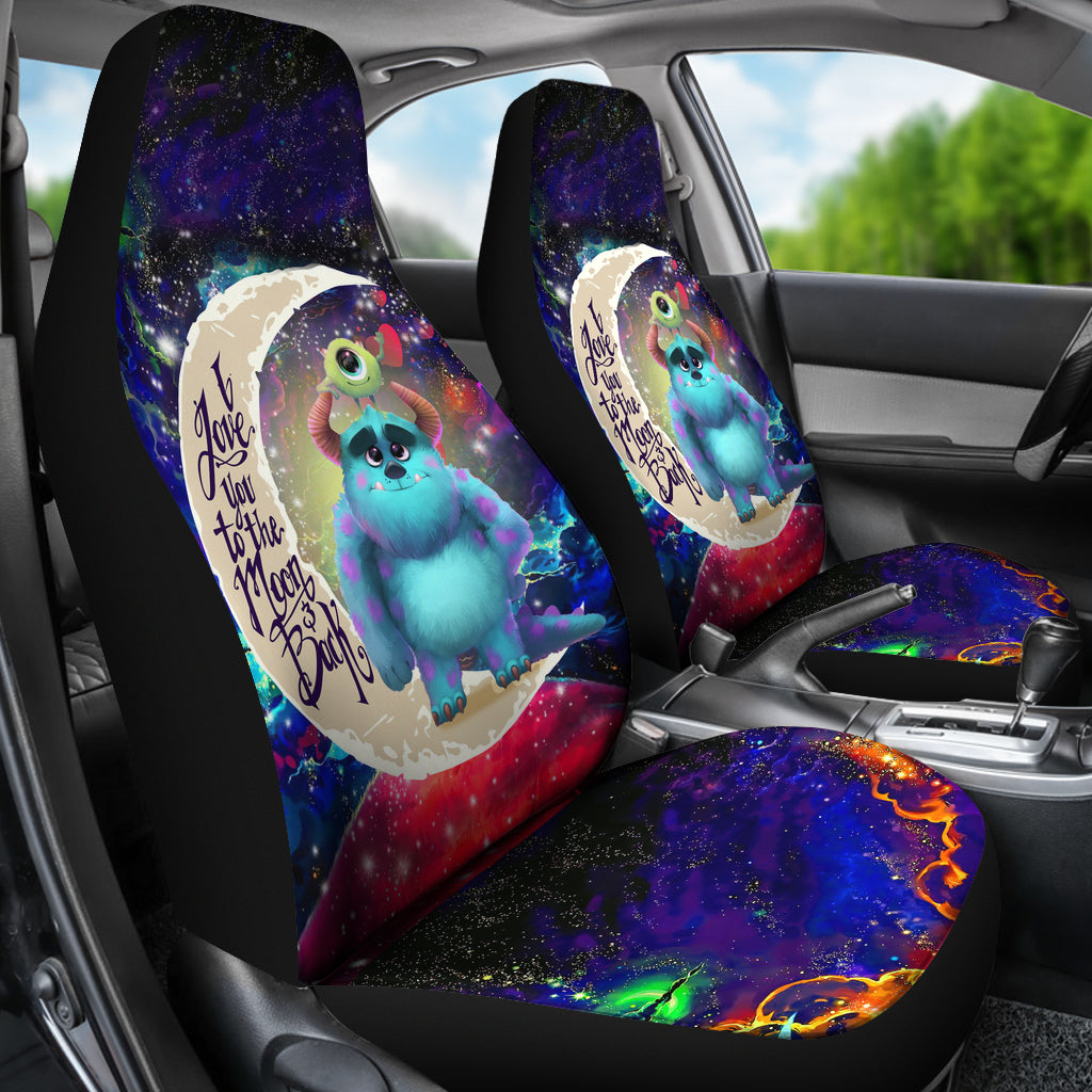 Monster Inc Sully And Mike Love You To The Moon Galaxy Car Seat Covers