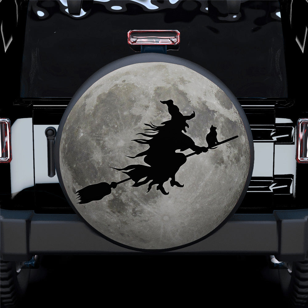 Moon Witch Cat Car Spare Tire Cover