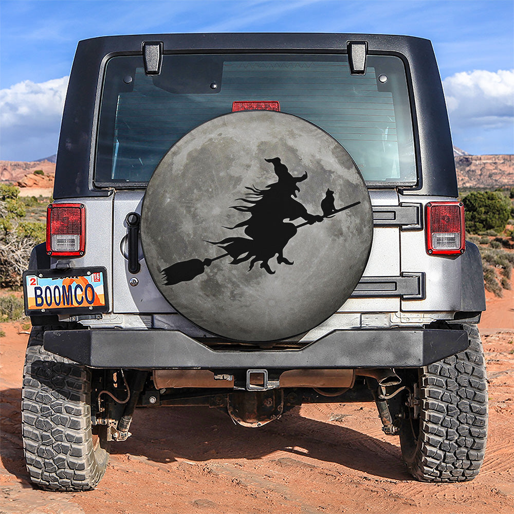 Moon Witch Cat Car Spare Tire Cover