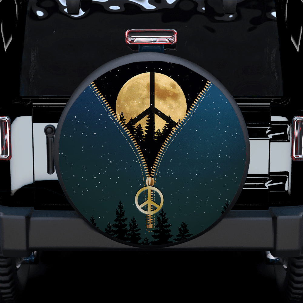 Moon Zipper Hippie Car Spare Tire Cover