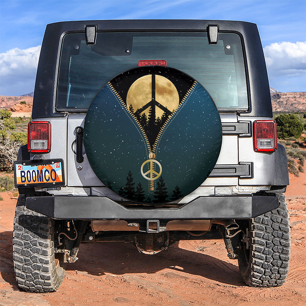 Moon Zipper Hippie Car Spare Tire Cover