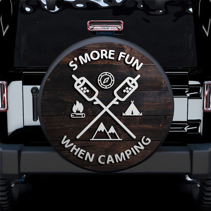More Fun When Camping Wood Style Car Spare Tire Cover