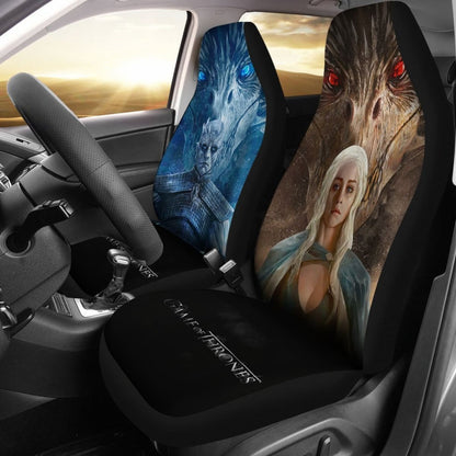 Mother Dragon Vs Night King Car Seat Covers For Fan Game Of Thrones Lt04 Universal Fit 225721