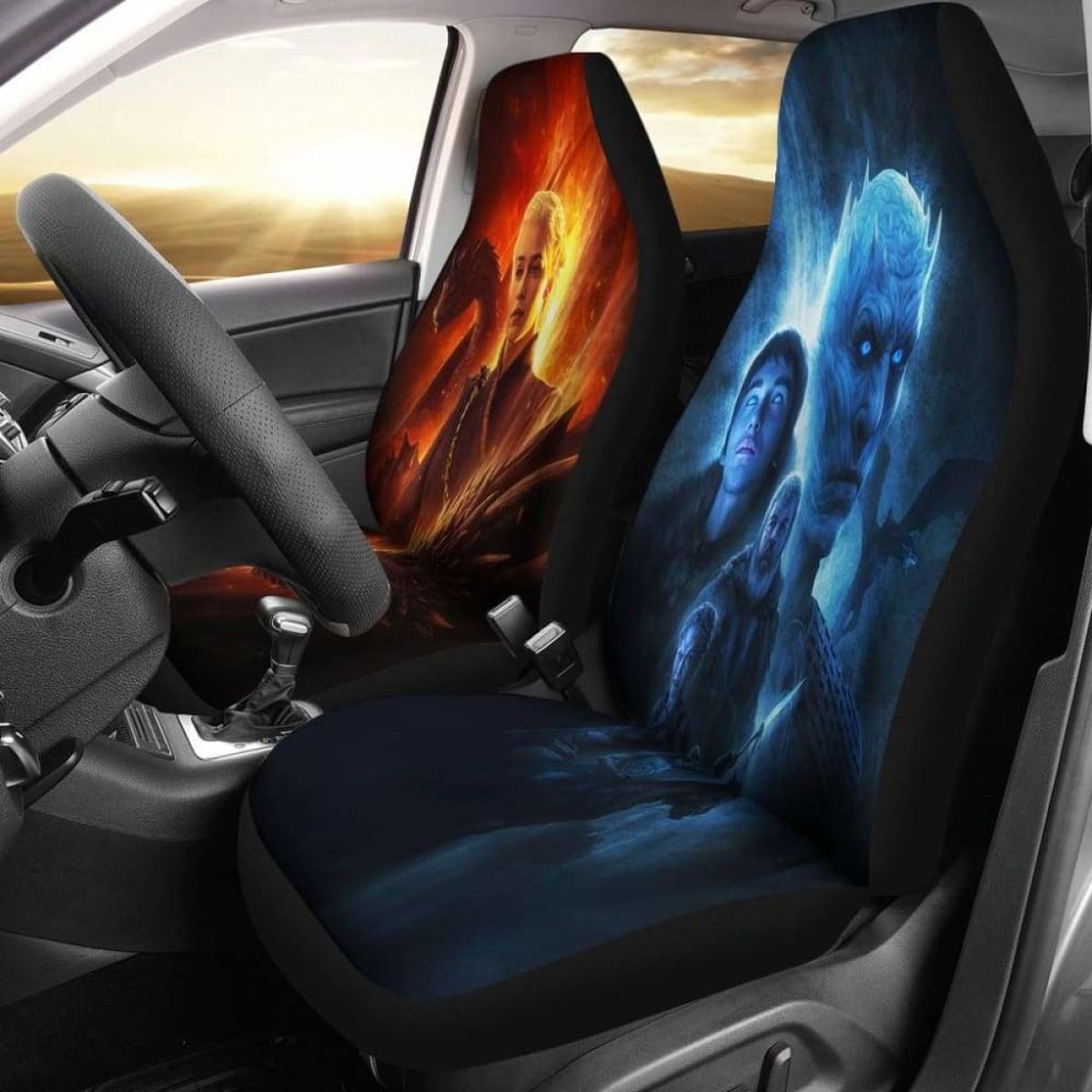 Mother Of Dragon Vs Night King Car Seat Covers Universal Fit 051012