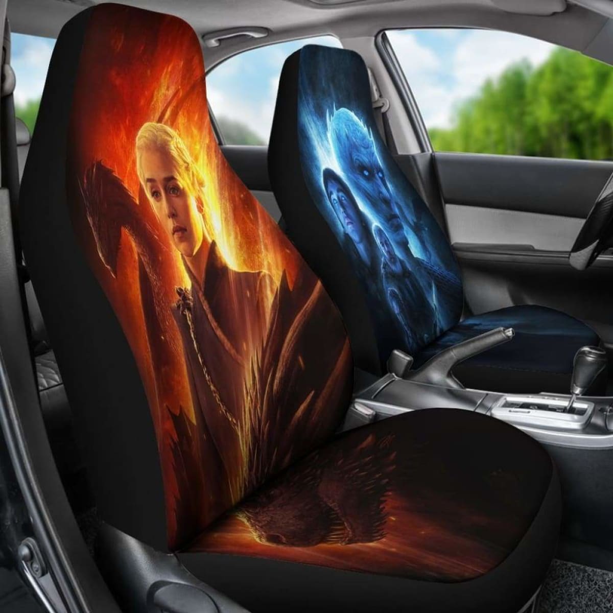 Mother Of Dragon Vs Night King Car Seat Covers Universal Fit 051012