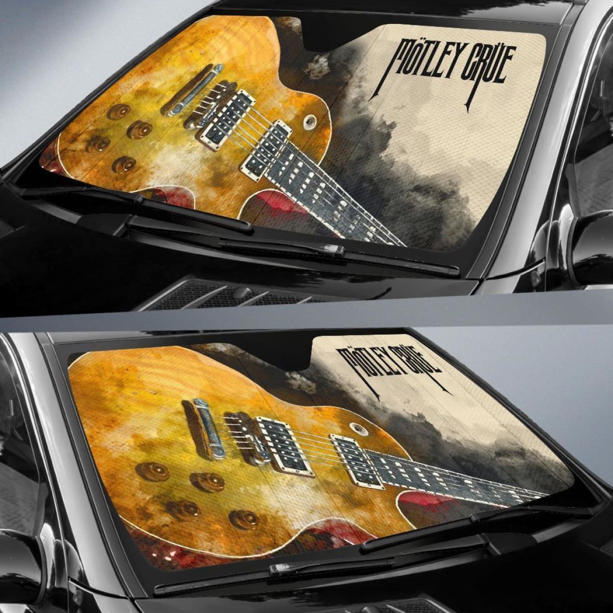 Motley Crue Car Auto Sun Shade Guitar Rock Band Fan Universal Fit 174503