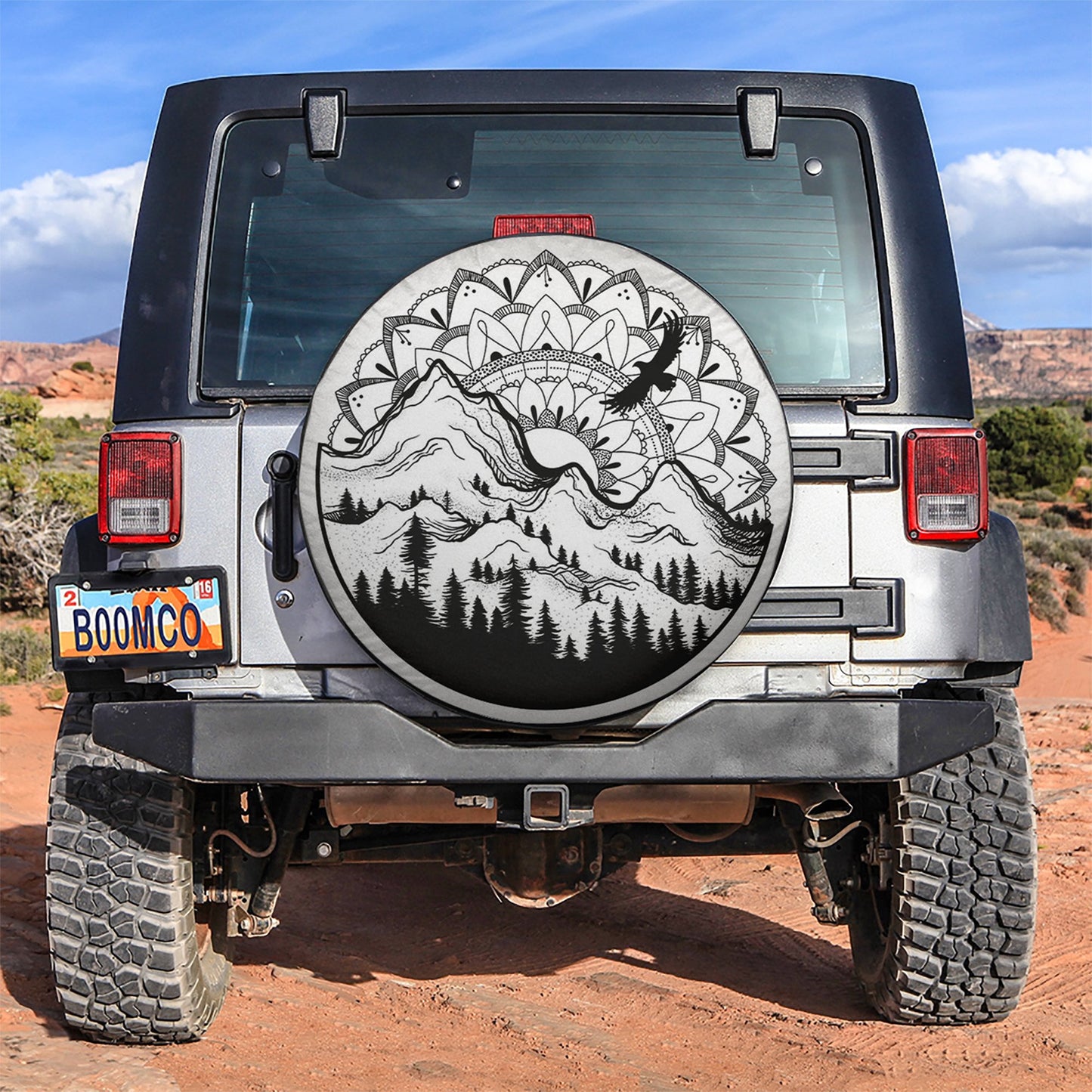 Mountain And Forest Jeep Car Spare Tire Cover