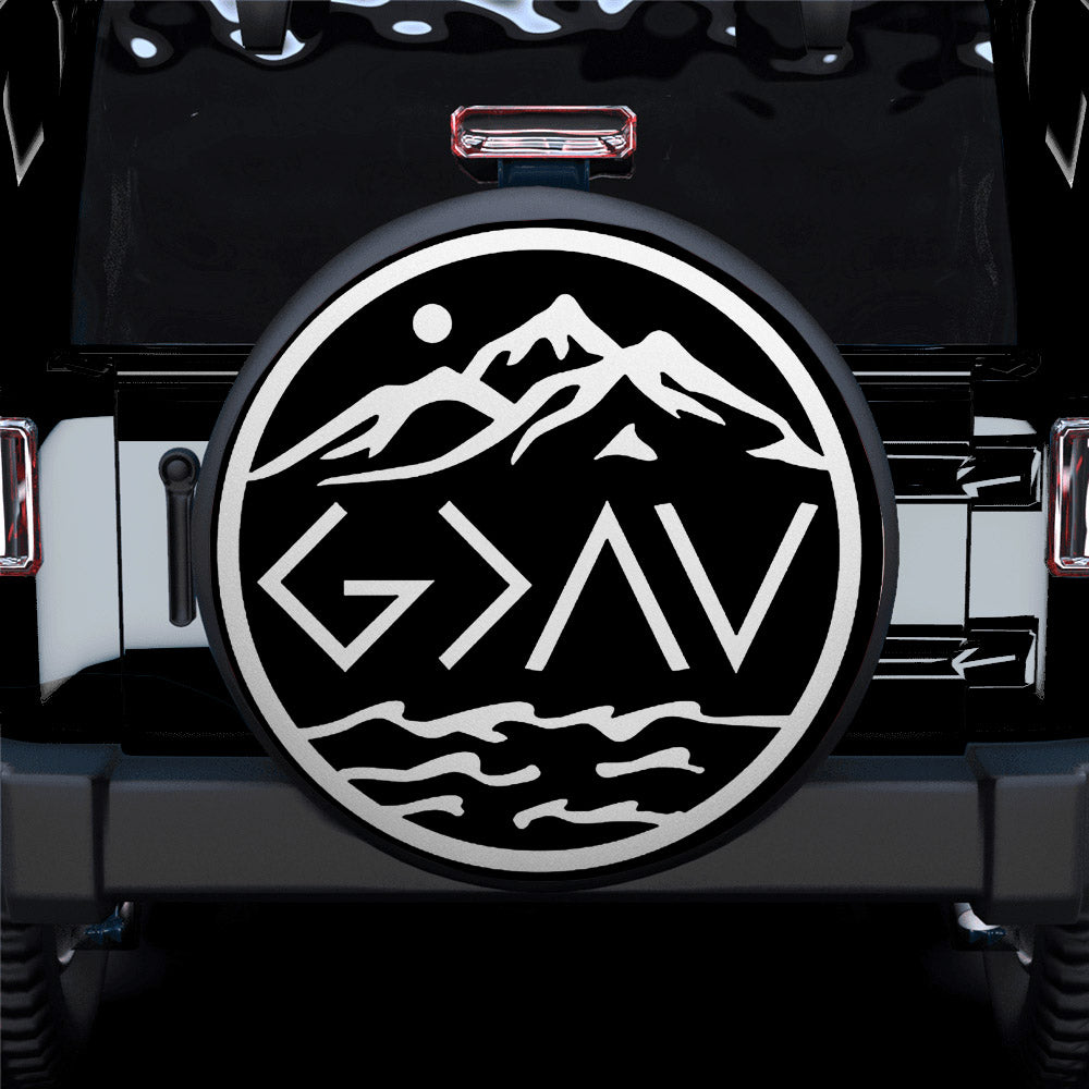 Mountain God is Greater Than The Highs And Lows Car Spare Tire Cover