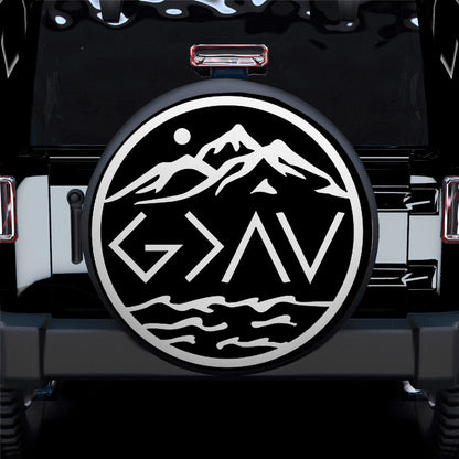 Mountain God is Greater Than The Highs And Lows Car Spare Tire Cover