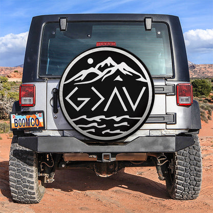 Mountain God is Greater Than The Highs And Lows Car Spare Tire Cover