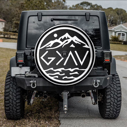 Mountain God is Greater Than The Highs And Lows Car Spare Tire Cover