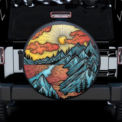 Mountain Is Calling Art Jeep Car Spare Tire Cover
