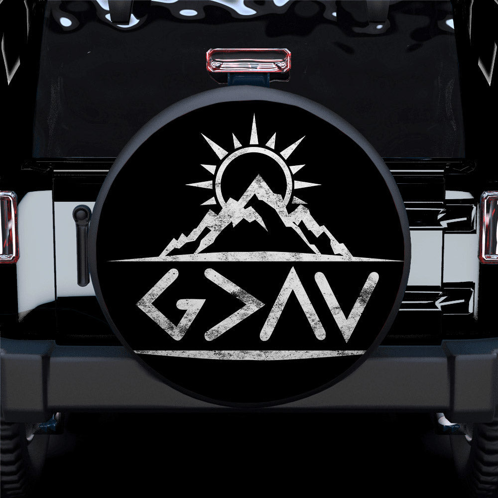Mountain Site Sun God is Greater Than the Highs and Lows Car Spare Tire Cover