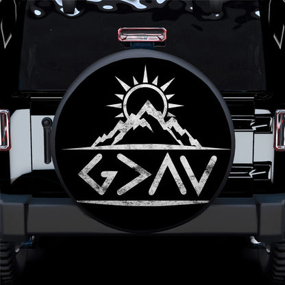 Mountain Site Sun God is Greater Than the Highs and Lows Car Spare Tire Cover