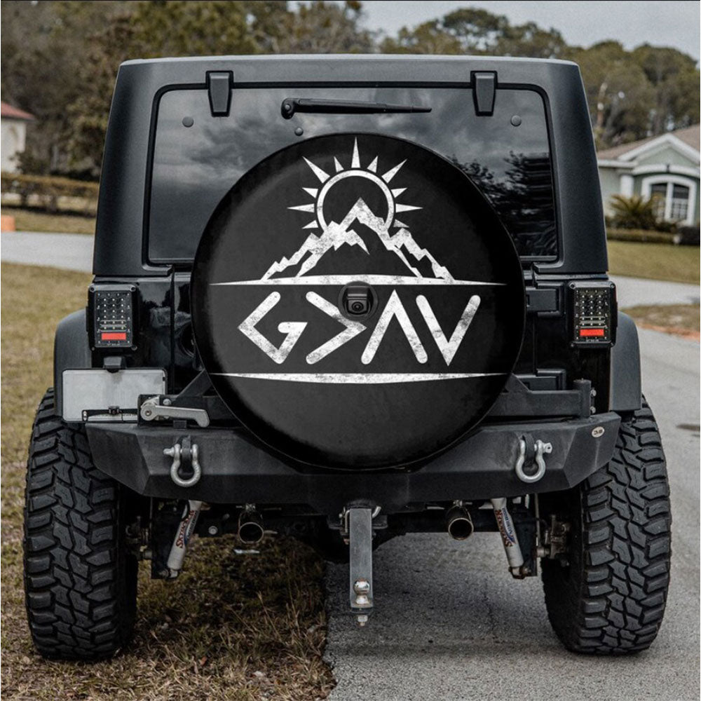 Mountain Site Sun God is Greater Than the Highs and Lows Car Spare Tire Cover