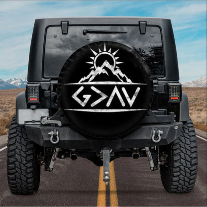 Mountain Site Sun God is Greater Than the Highs and Lows Car Spare Tire Cover
