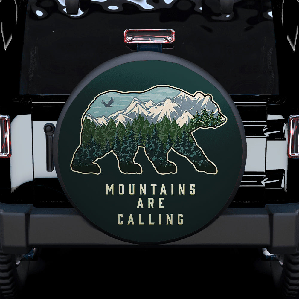 Mountains Are Calling Bear Jeep Car Spare Tire Cover