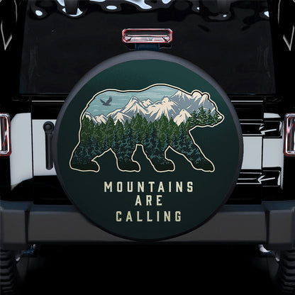 Mountains Are Calling Bear Jeep Car Spare Tire Cover