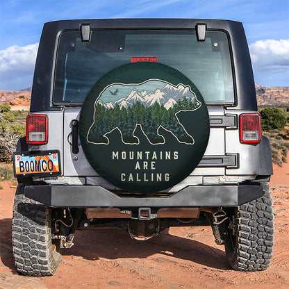 Mountains Are Calling Bear Jeep Car Spare Tire Cover