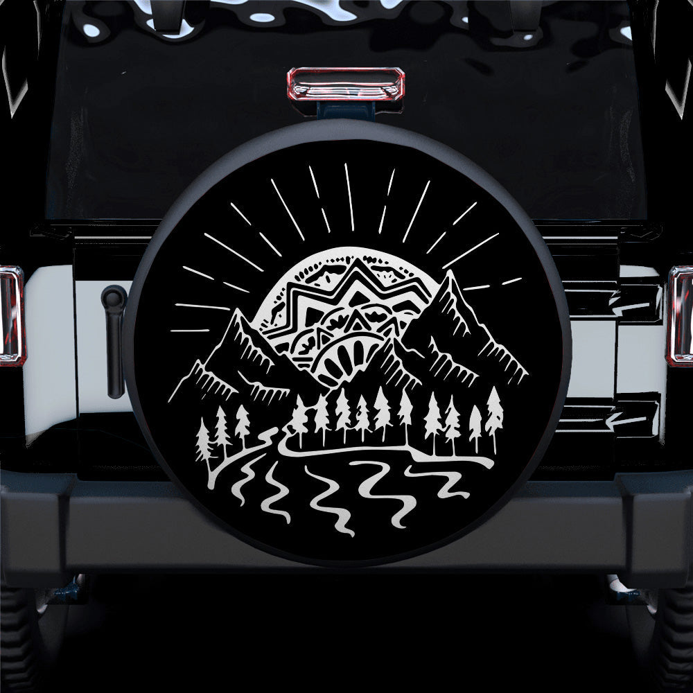 Mountains Mandala River Car Spare Tire Cover