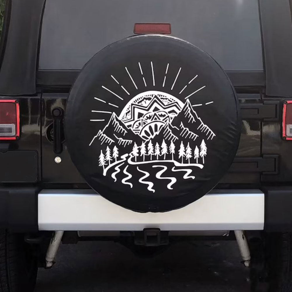 Mountains Mandala River Car Spare Tire Cover