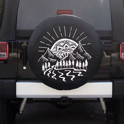 Mountains Mandala River Car Spare Tire Cover