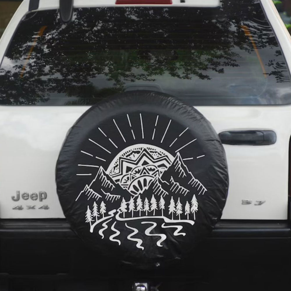 Mountains Mandala River Car Spare Tire Cover