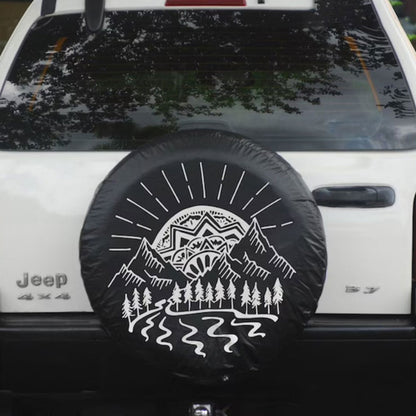 Mountains Mandala River Car Spare Tire Cover