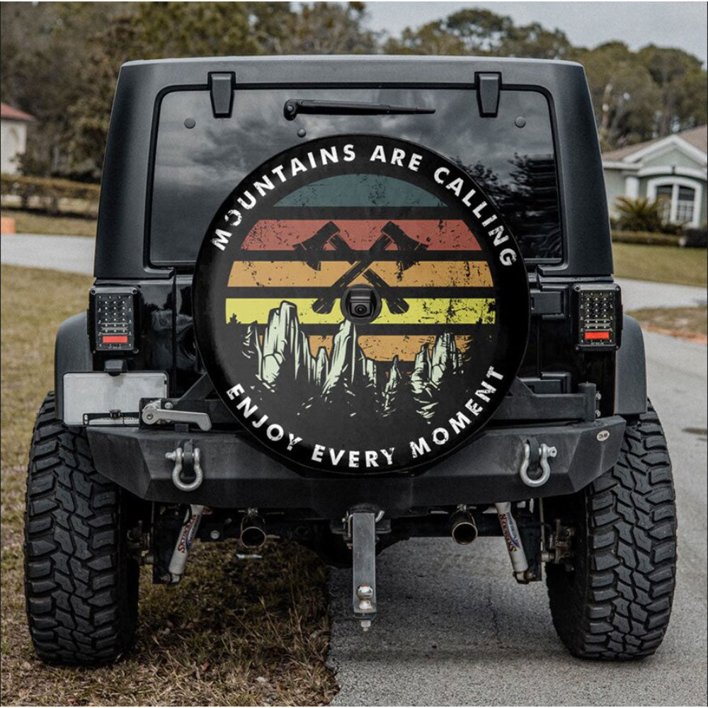 Moutains Are Calling Enjoy Every Moment Car Spare Tire Cover