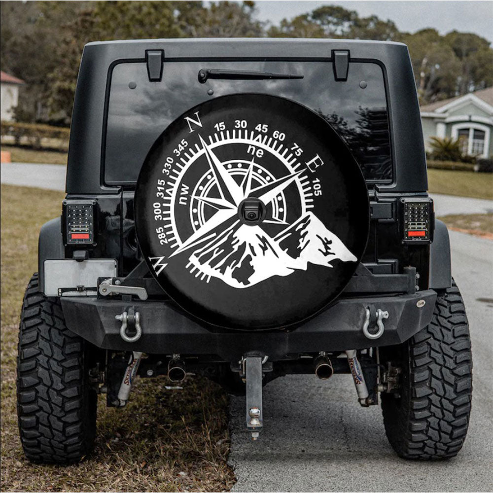Moutains Lovers Compass Camping Truck Car Spare Tire Cover