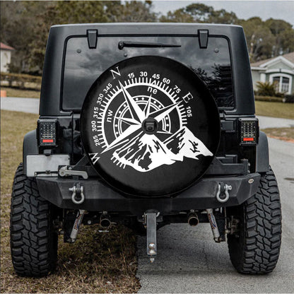 Moutains Lovers Compass Camping Truck Car Spare Tire Cover