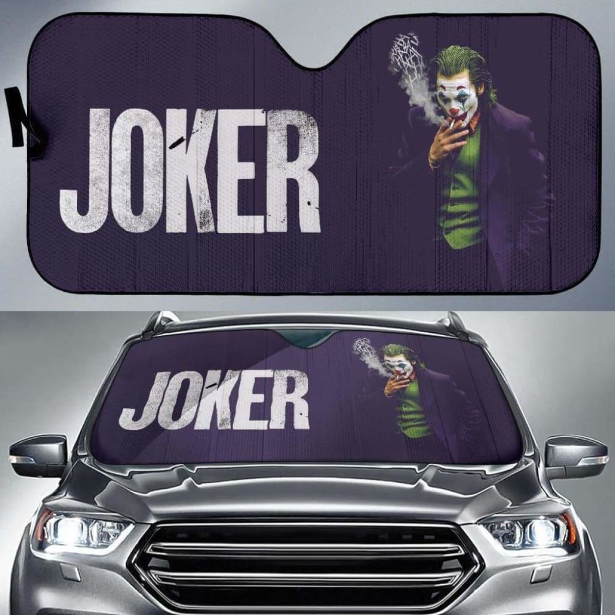 Movie Suicide Squad Joker Smoking Car Sun Shades Universal Fit 051012