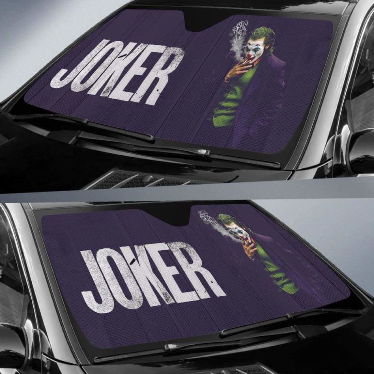 Movie Suicide Squad Joker Smoking Car Sun Shades Universal Fit 051012