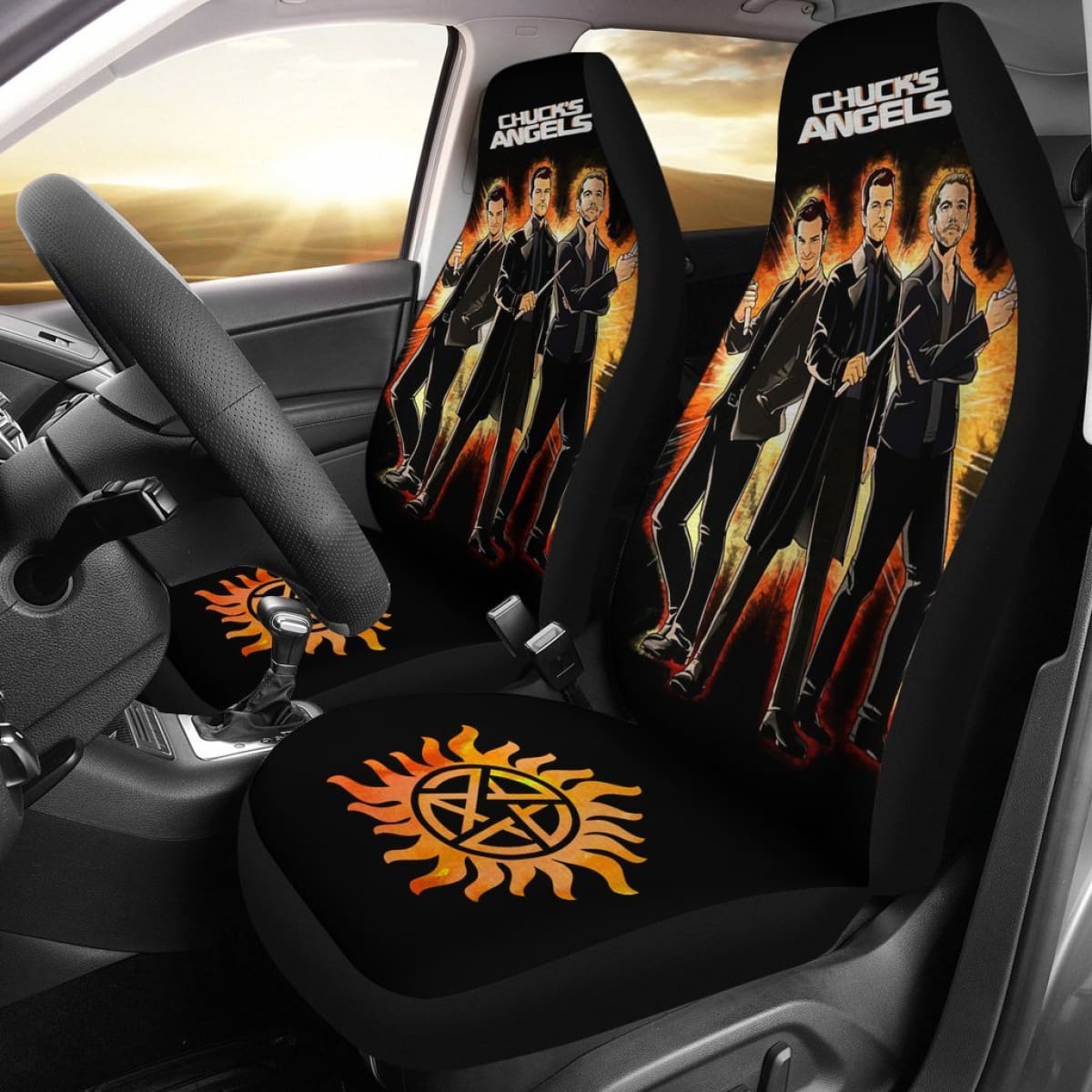 Movie Supernatural Car Seat Covers Chuck'S Angels H040320 Universal Fit 225311