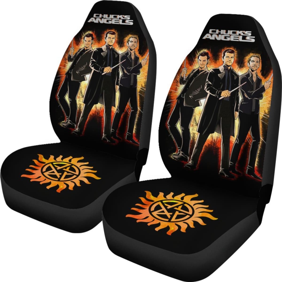 Movie Supernatural Car Seat Covers Chuck'S Angels H040320 Universal Fit 225311