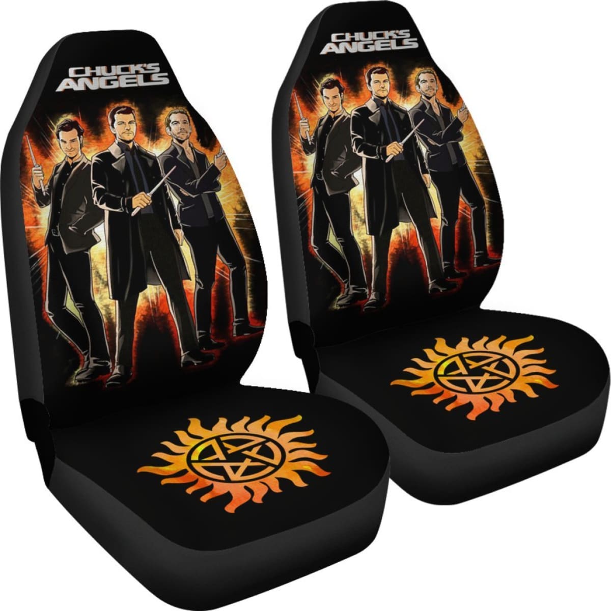 Movie Supernatural Car Seat Covers Chuck'S Angels H040320 Universal Fit 225311