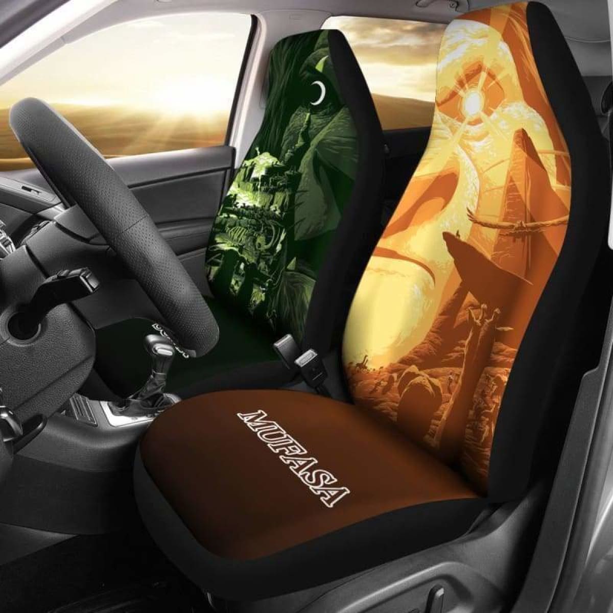 Mufasa And Scar Lion King Car Seat Covers Universal Fit 051312
