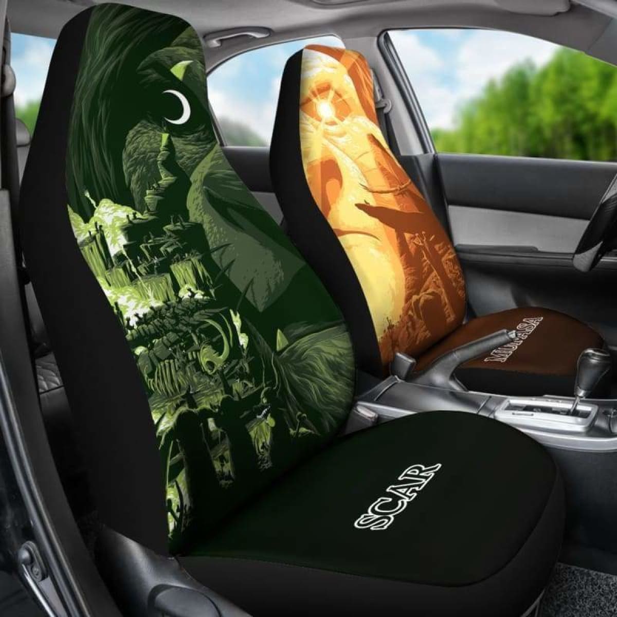 Mufasa And Scar Lion King Car Seat Covers Universal Fit 051312